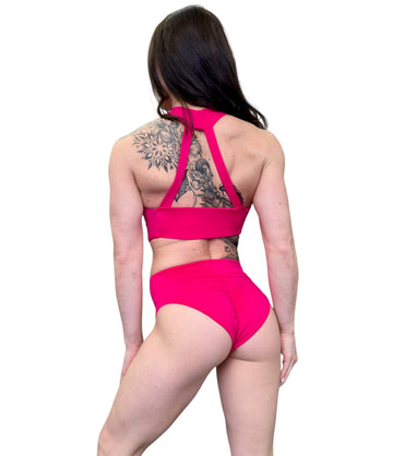 Magenta Lace Pole Dance Bodysuit