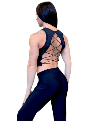 Hanna elastic-back crop top
