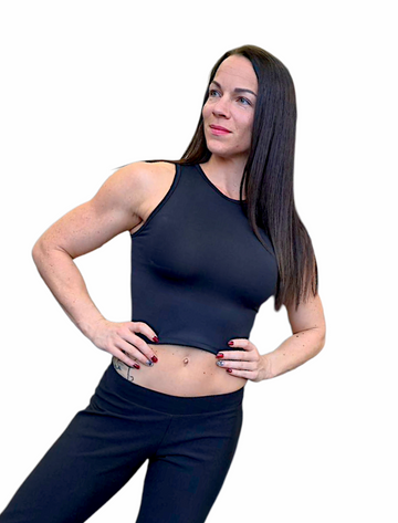 Hanna elastic-back crop top