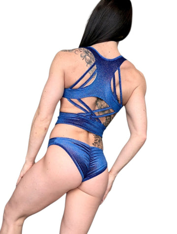 Nayra Women’s Pole Dance Set – Velvet with Shimmering Silver Pattern