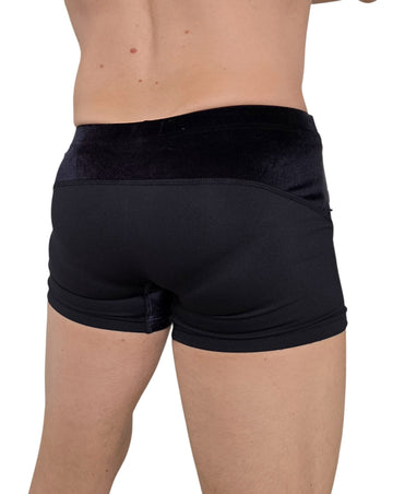 Nero Lux Men’s Pole Dance Shorts – Velvet Luxury Edition with Swarovski Option