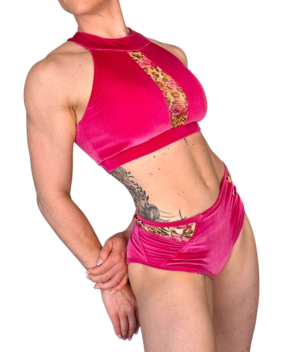 Diana Premium Raspberry Velvet Pole Dance Set