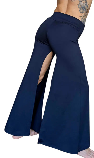 Nala leggings with wide legs and inner slit